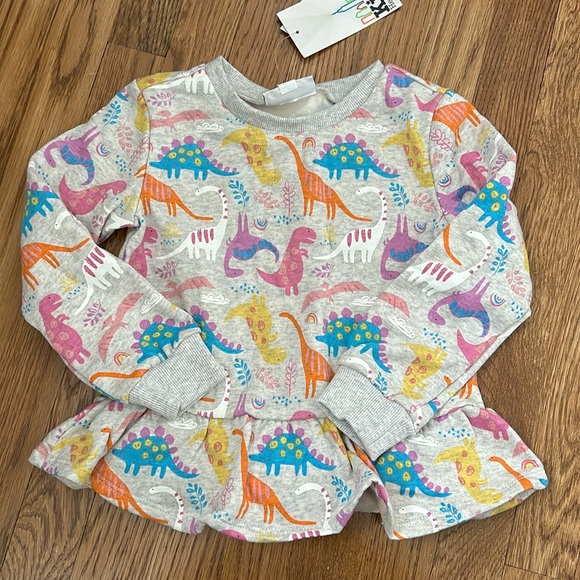 Girls Dino ruffle crew neck sweatshirt nwt 5T with pants - Picture 2 of 5